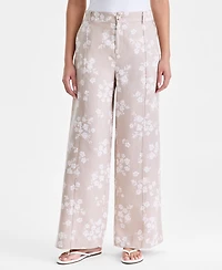 Charter Club Women's 100% Linen Woven Pleated Wide-Leg Pants, Created for Macy's
