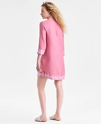 Charter Club Women's 100% Linen Embroidered Dress, Macy's Exclusive