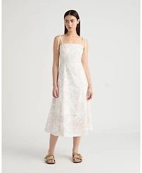 Nvlt Women's Eyelet Print Spaghetti Strap Dress