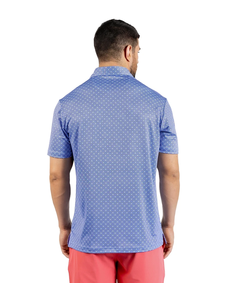 TailorByrd Men's Geo Floral Printed Performance Polo