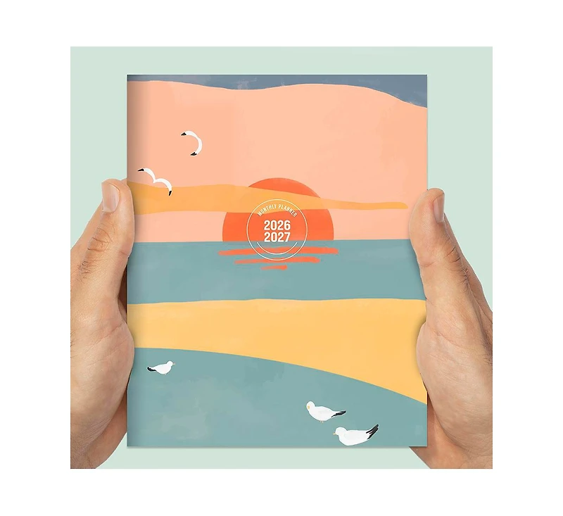 Tf Publishing Paper Goods July 2026 - June 2027 Sunset & Seagulls Medium Monthly Planner