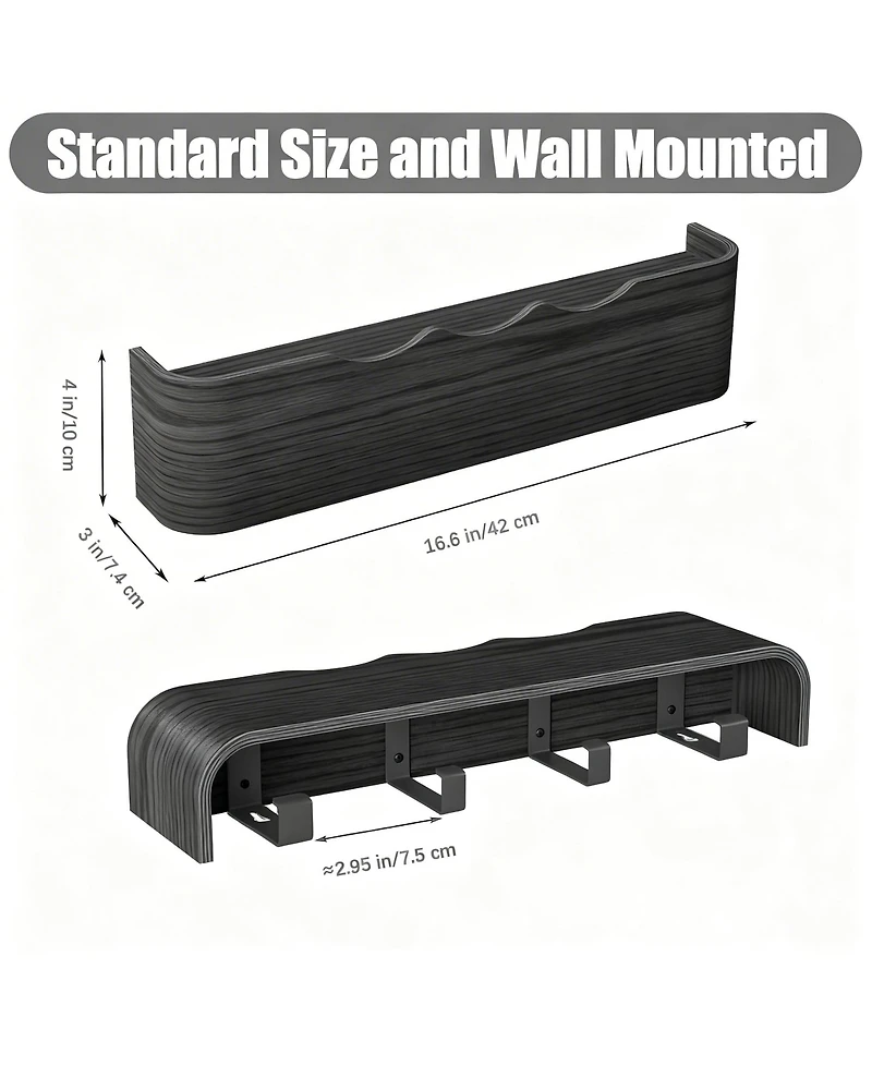 Yigii Solid Wood Wall Rack with Hooks for Coats, Hats, Bags, Towels - Decorative & Storage