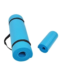 BalanceFrom Fitness GoYoga+ 71x24in Exercise Yoga Mat w/Knee Pad & Strap