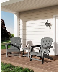 gaomon Modern Hdpe Plastic Adirondack Chair Set of 2 with Side Table