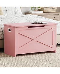 gaomon 30 Inch Wooden Storage Chest with Safety Hinge