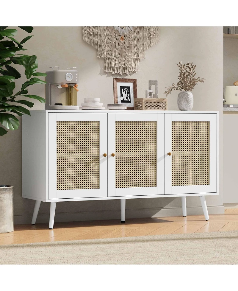 gaomon Rattan Storage Cabinet with 3 Doors