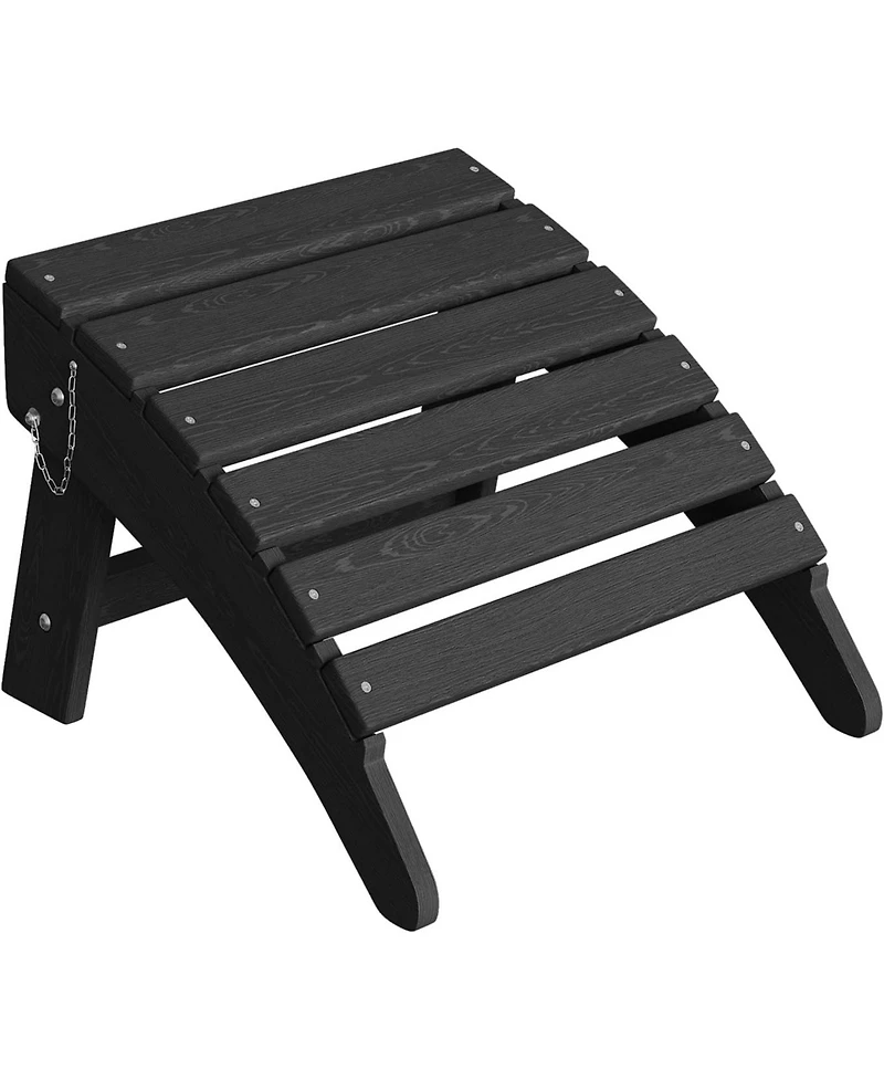 gaomon Folding Adirondack Ottoman - Hdpe All-Weather Outdoor Footrest for Patio, Deck, Backyard