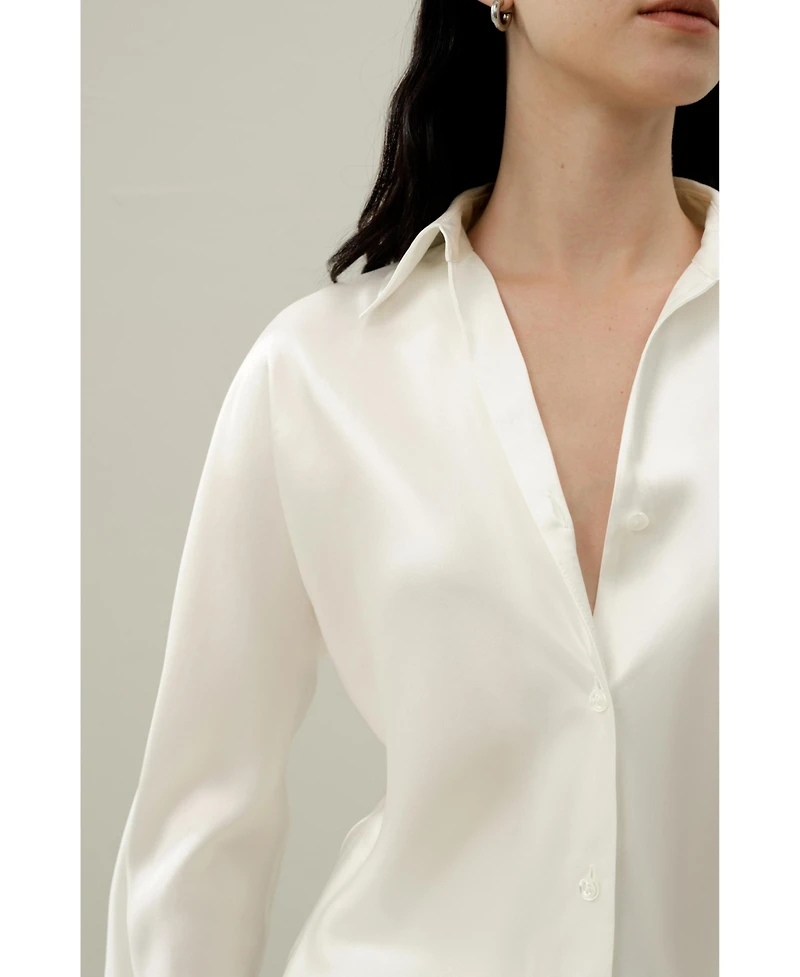 Lilysilk Women's Bias Cut Silk Shirt