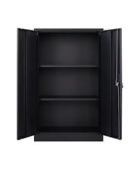 Rainsken Metal Storage Cabinet, Folding Filing Storage Cabinet with Locking Doors and Adjustable Shelf for Home Office