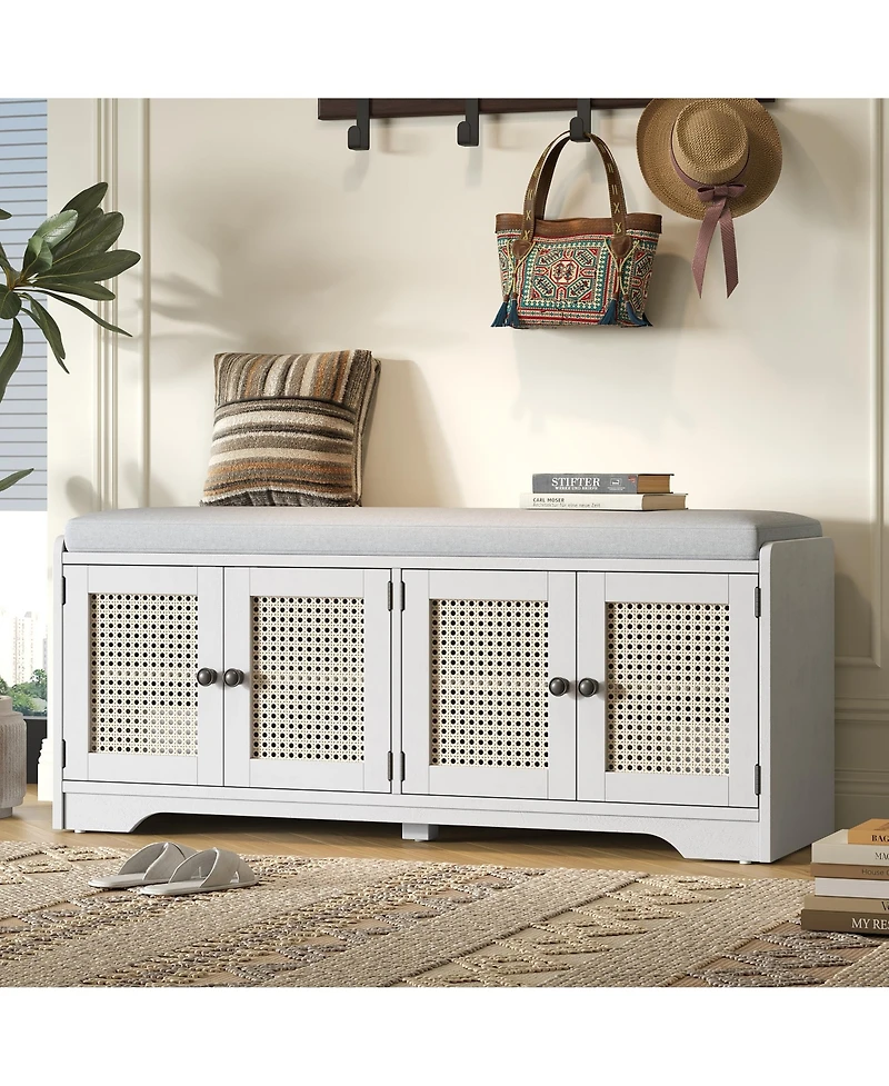 Rainsken Rustic Storage Bench