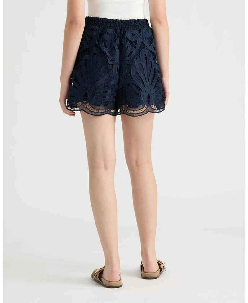 Nvlt Women's Pull on Lace Short