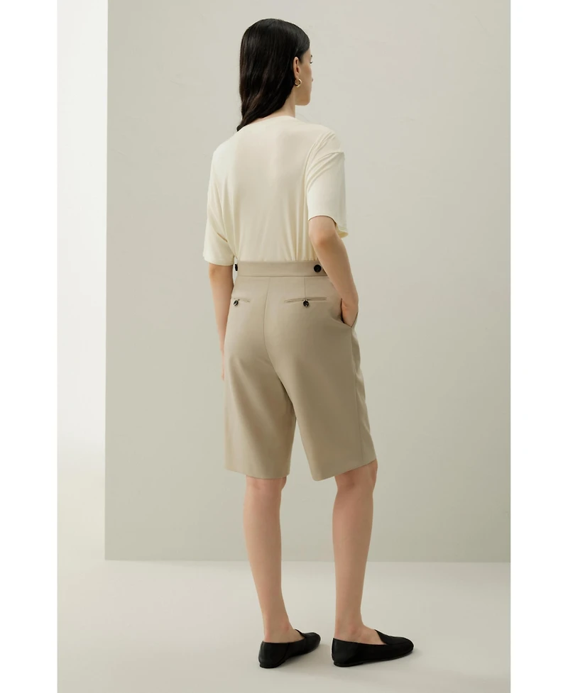 Lilysilk Women's Wool-Silk Bermuda