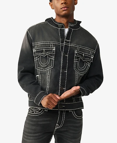 True Religion Men's Hooded Denim Jacket