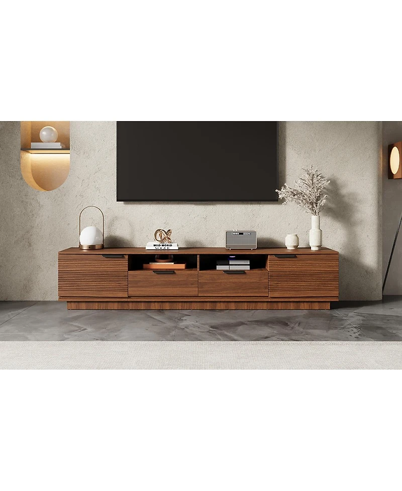 Streamdale Furniture 78" Modern Tv Stand for TVs up to 85" with Drawer & Cable Management