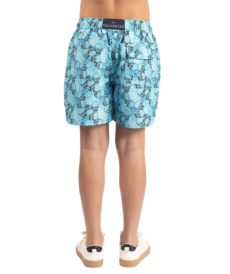 TailorByrd Boys Skulls Printed Swim Shorts