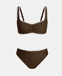 Cupshe Women's Sweetheart Neck Stitching Bikini Sets