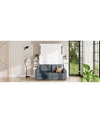 Streamdale Furniture Queen Size Wall Murphy Bed with Sofa and Storage Cabinets