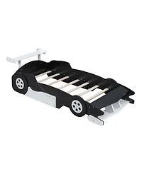 Streamdale Furniture Twin Size Race Car-Shaped Platform Bed with Wheels