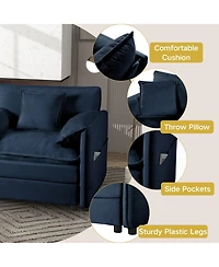 Boyel Living 4 Piece Fabric Deep Seat Modular Sectional Sofa Set