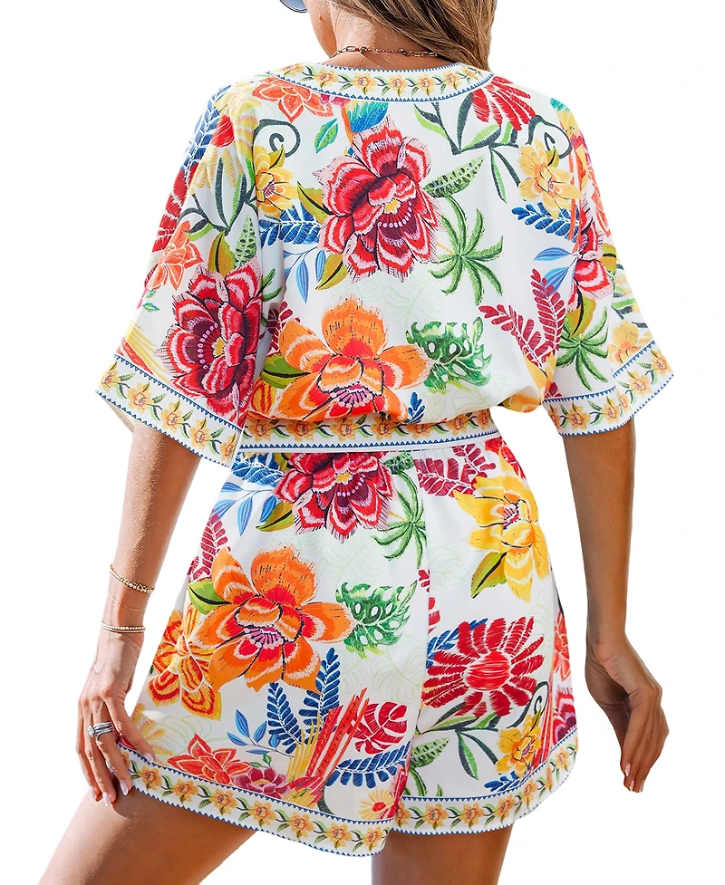 Cupshe Women's Jet Lag Floral Romper