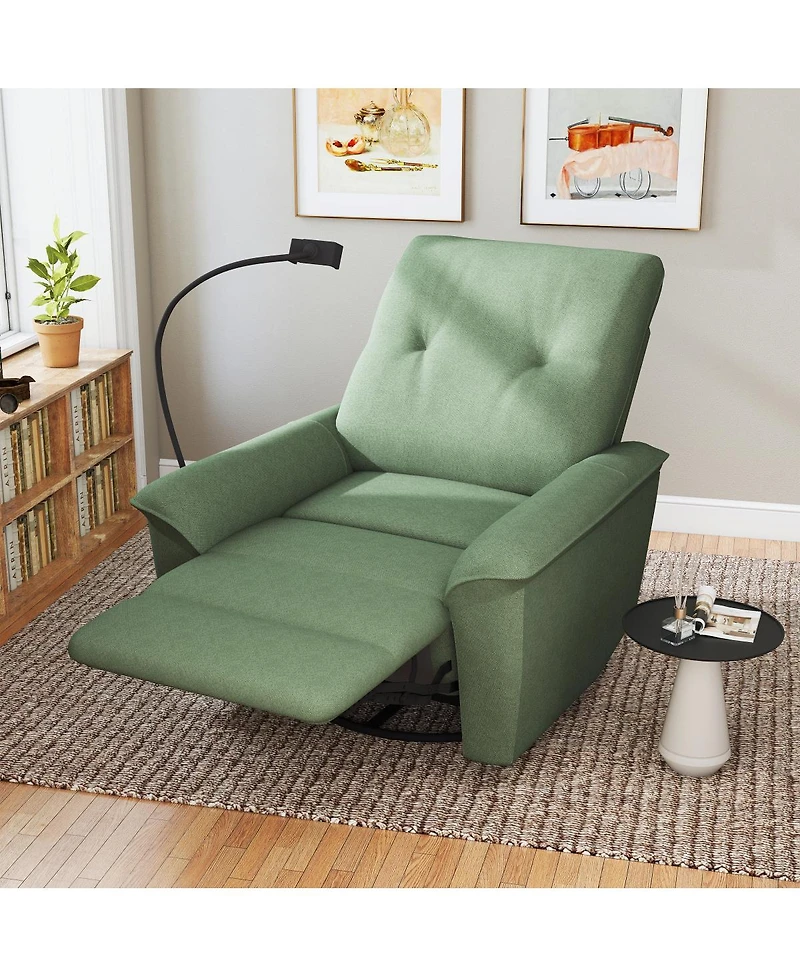 Streamdale Furniture 270° Power Swivel Rocker Recliner w/ Phone Holder & Usb Ports