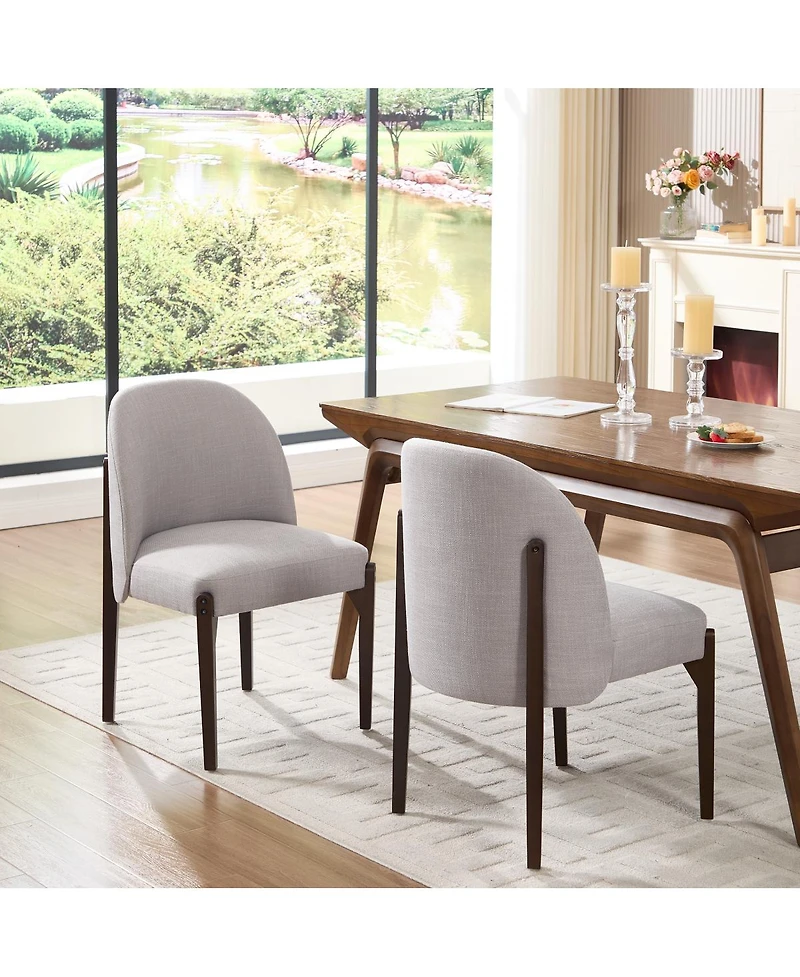 Streamdale Furniture Wooden Dining Chairs Set of 2, Modern Upholstered Kitchen Chairs