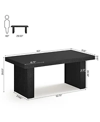 Tribesigns 63" Executive Desk, Modern Office Desk with Thickened Desktop and Heavy-Duty Legs, Wood Writing Workstation Study Table