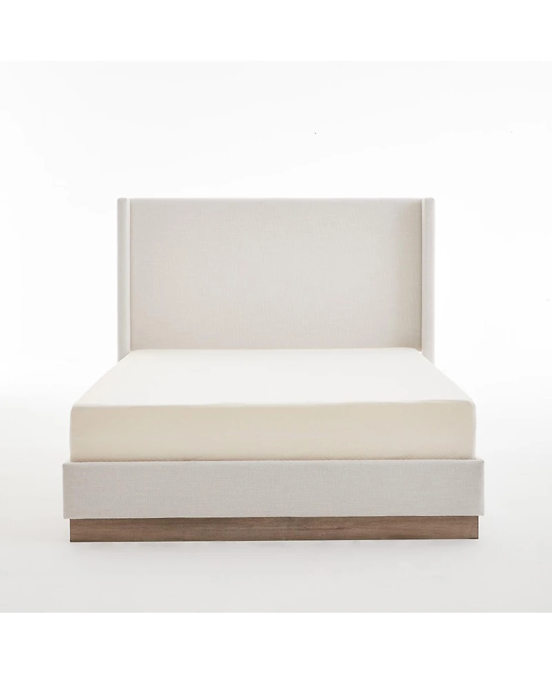 Streamdale Furniture Textured Canvas Wingback Platform Bed