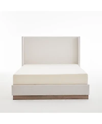 Streamdale Furniture Textured Canvas Wingback Platform Bed