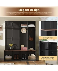 Streamdale Furniture Versatile 4-in-1 Hall Tree with Storage Bench