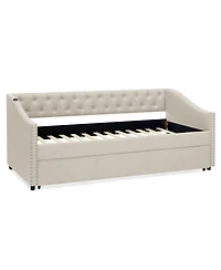 Streamdale Furniture Twin Daybed with Usb & Extendable Bed (81"x42"x30.75)