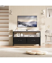 gaomon Rustic Modern Tv Stand with Fabric Drawers, Dresser Style Entertainment Center for Living Room, Bedroom