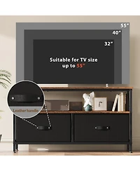 gaomon Rustic Modern Tv Stand with Fabric Drawers, Dresser Style Entertainment Center for Living Room, Bedroom