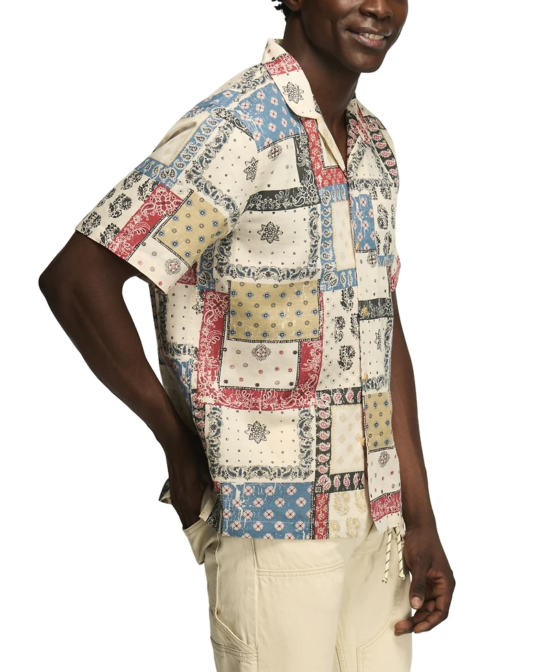 Lucky Brand Men's Short-Sleeve Printed Camp Collar Shirt