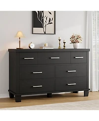 Gaomon 7-Drawer Wide Dresser, Wooden Storage Chest with Metal Handles for Bedroom, Living Room