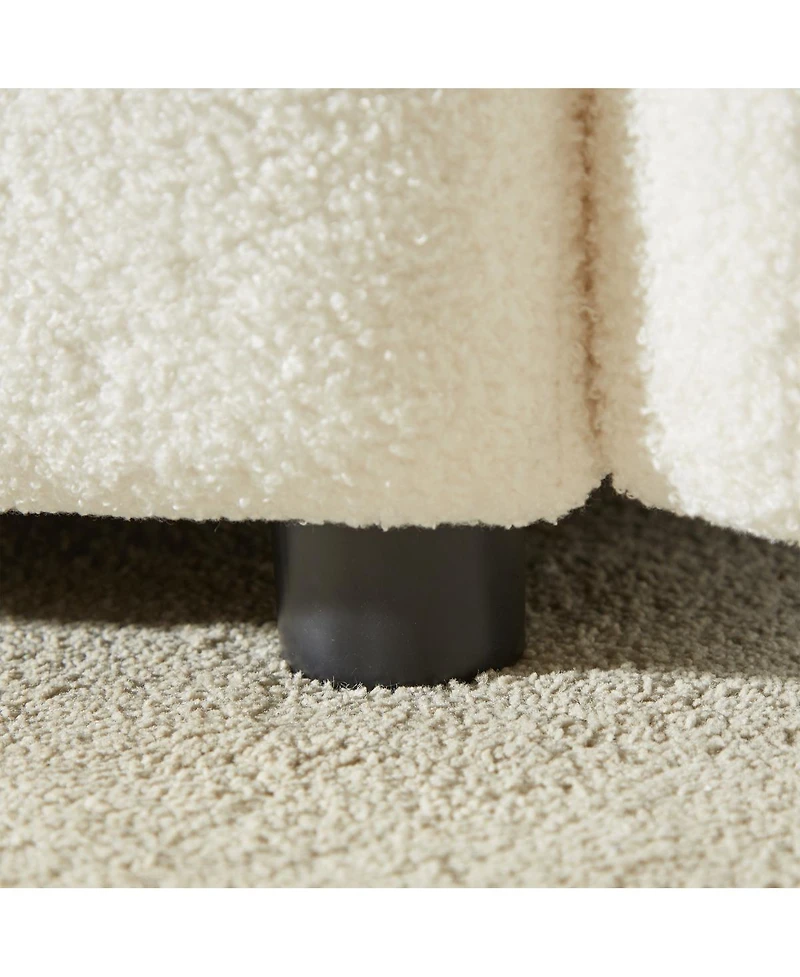 Streamdale Furniture 35.24" Teddy Fabric Sofa with Pillow for Apartment, Office, Living Room