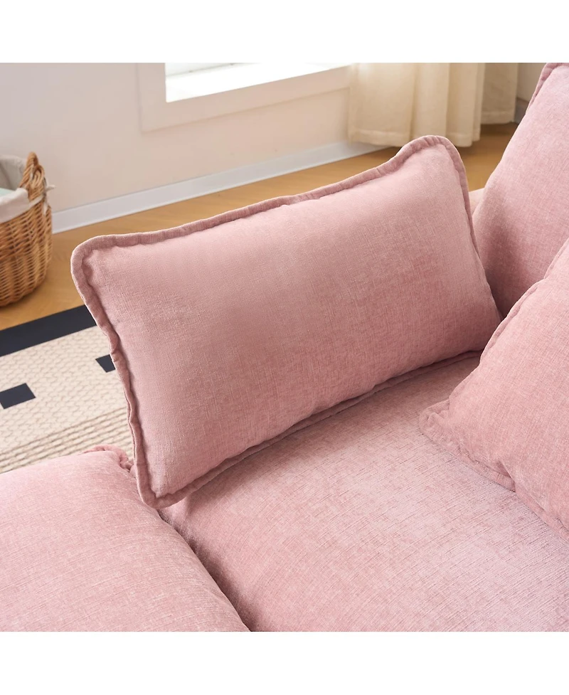 Streamdale Furniture 3-seat combo sofa with storage ottoman, upholstered sectional couch.