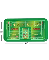Gse Games & Sports Expert 70" x 35" Casino Craps Tabletop Layout Mat with Carrying Bag, Non-Slip Rubber Layout Mat