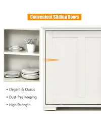 Sugift Kitchen Storage Cupboard Cabinet with Sliding Door