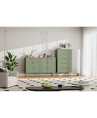 gaomon 5 Drawer Dresser,Fluted Dresser for Bedroom,47.9" Tall Dressers Chest of Drawers,Wood Tall Dressers with Metal Handle