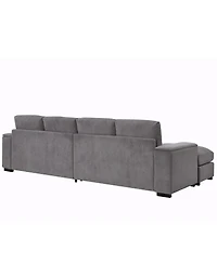 Streamdale Furniture Corduroy Deep Seat Sectional Sofa Couch with Ottomans - (4-Seat, 2-Ottoman)