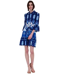 julia jordan Women's Printed Button-Front Tie-Waist Dress