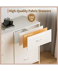 gaomon 70 Inch Dresser for Bedroom, Tv Stand, Wide Chest of Drawer with Storage, Charging Station