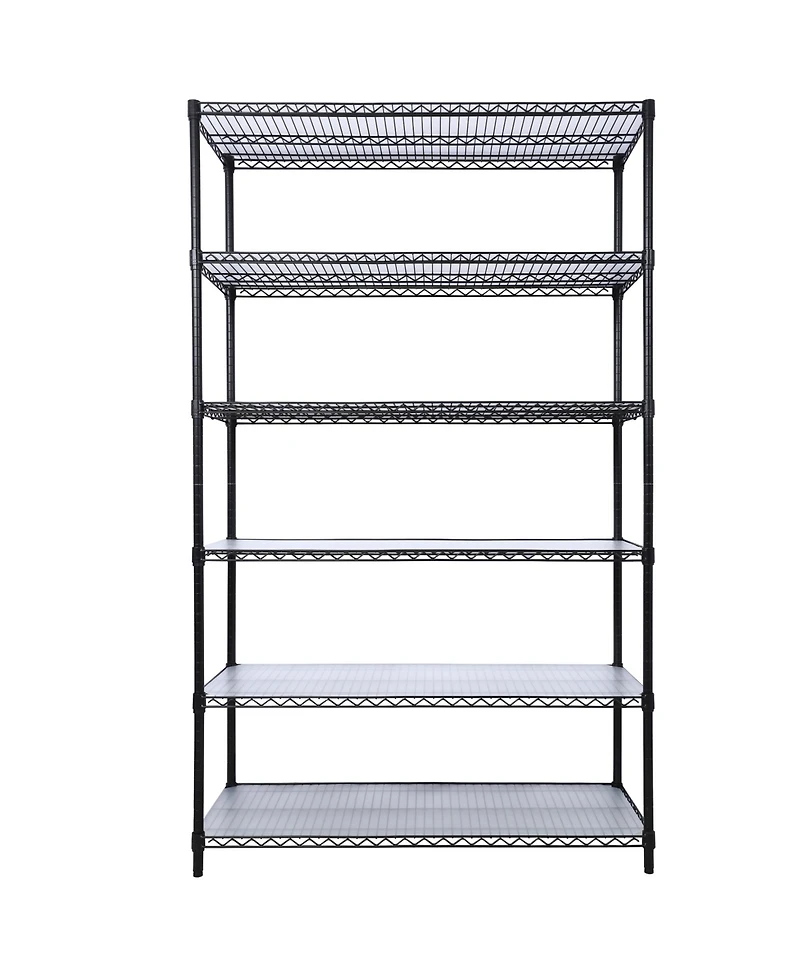 Rainsken 6-Tier Metal Wire Shelving Unit, Heavy Duty Adjustable Storage Rack with Wheels, Shelf Liners