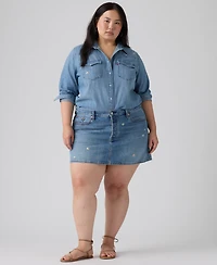 Levi's Plus Cotton Iconic 501 Mid-Rise Denim Skirt