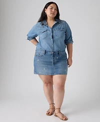 Levi's Plus Cotton Iconic 501 Mid-Rise Denim Skirt
