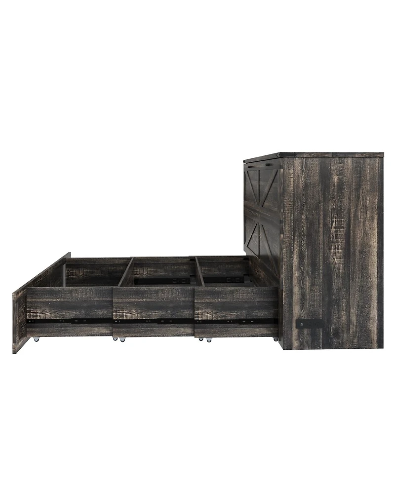 Streamdale Furniture Queen Murphy Bed w/Charging Station & Storage Drawer