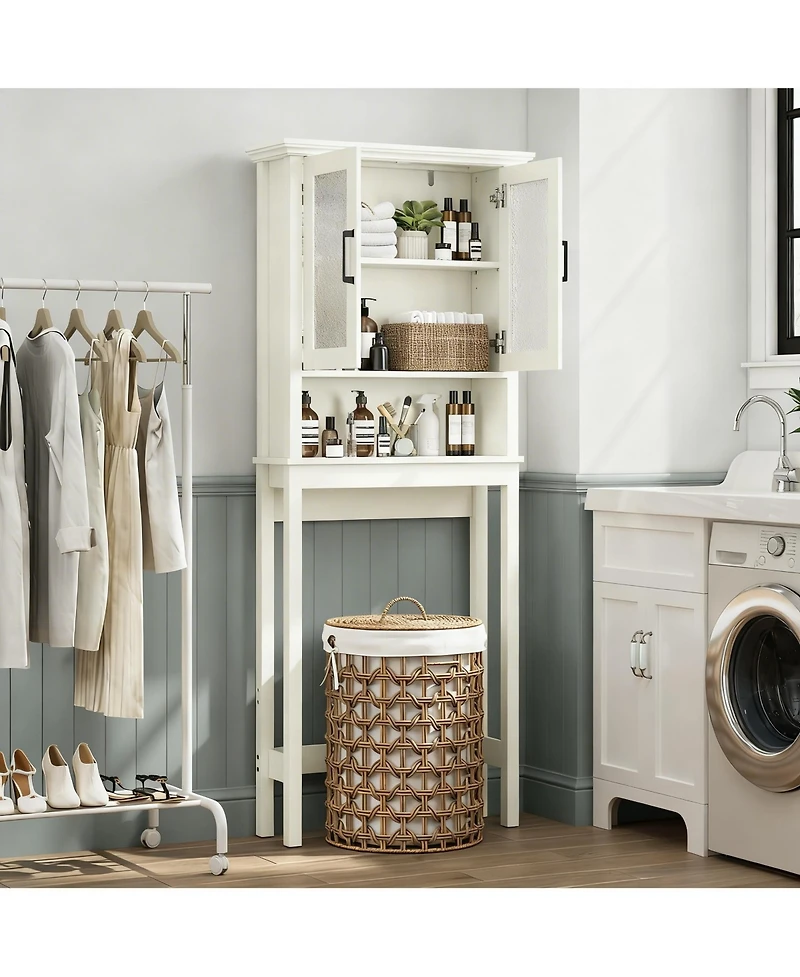 Yigii Adjustable Over the Bathroom Storage Shelf with Glass Doors