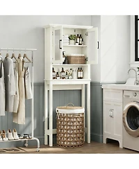 Yigii Adjustable Over the Bathroom Storage Shelf with Glass Doors