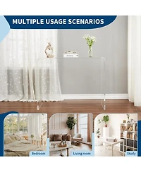 gaomon Acrylic Narrow Console Table for Entryway Acrylic Desk, Square Legs, Skinny Entry Table for Sofa, Foyer, Hallway, Living Room